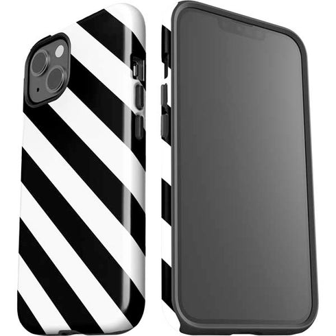 Black and White Geometric Stripes iPhone 15 Impact Case